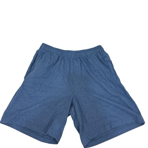John Blair Mens Blue Cotton Lounge Shorts Elastic Waist Large Casual Style - Picture 1 of 6